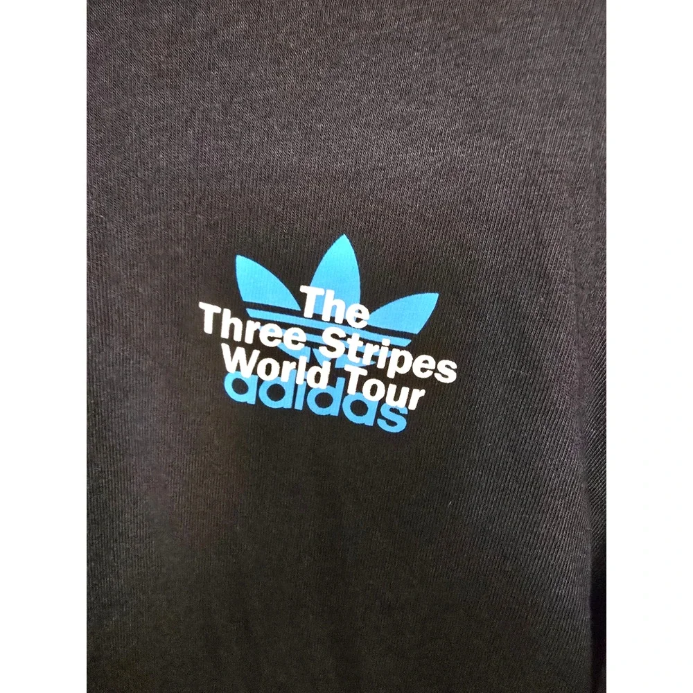 Adidas Originals World Tour Tee Mens Large Black Globe Graphic Shirt NWT NEW